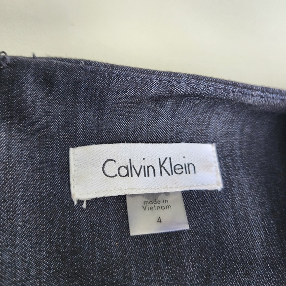 Calvin Klein Womens Blue Denim Chambray Sleeveless Sheath Midi Dress Bodycon 4 - Picture 8 of 16